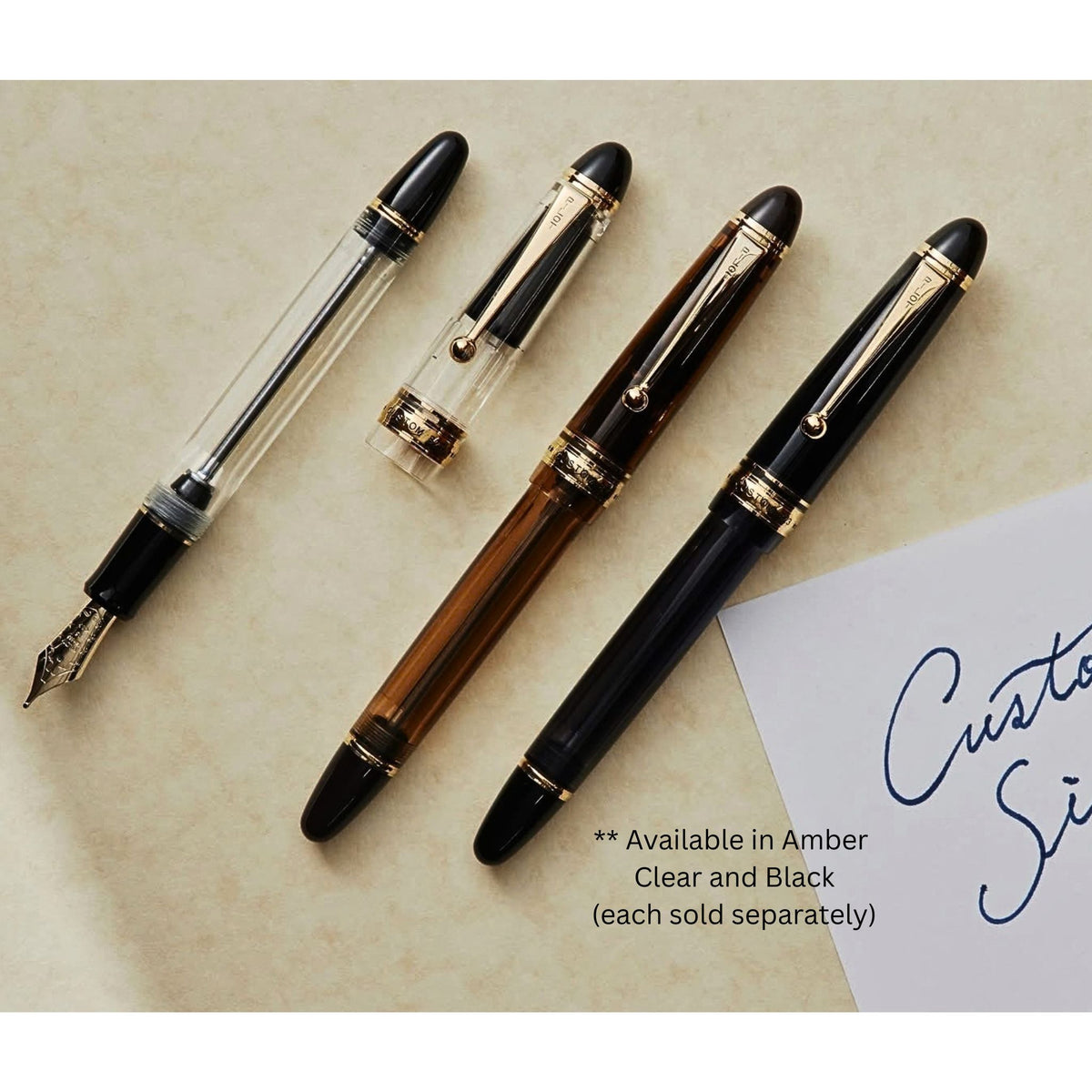 PILOT - CUSTOM 823 - Gift Set - Fountain Pen + Ink - Amber - Medium