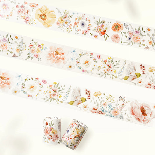 WT - Floral Finch Wide Washi/PET Tape
