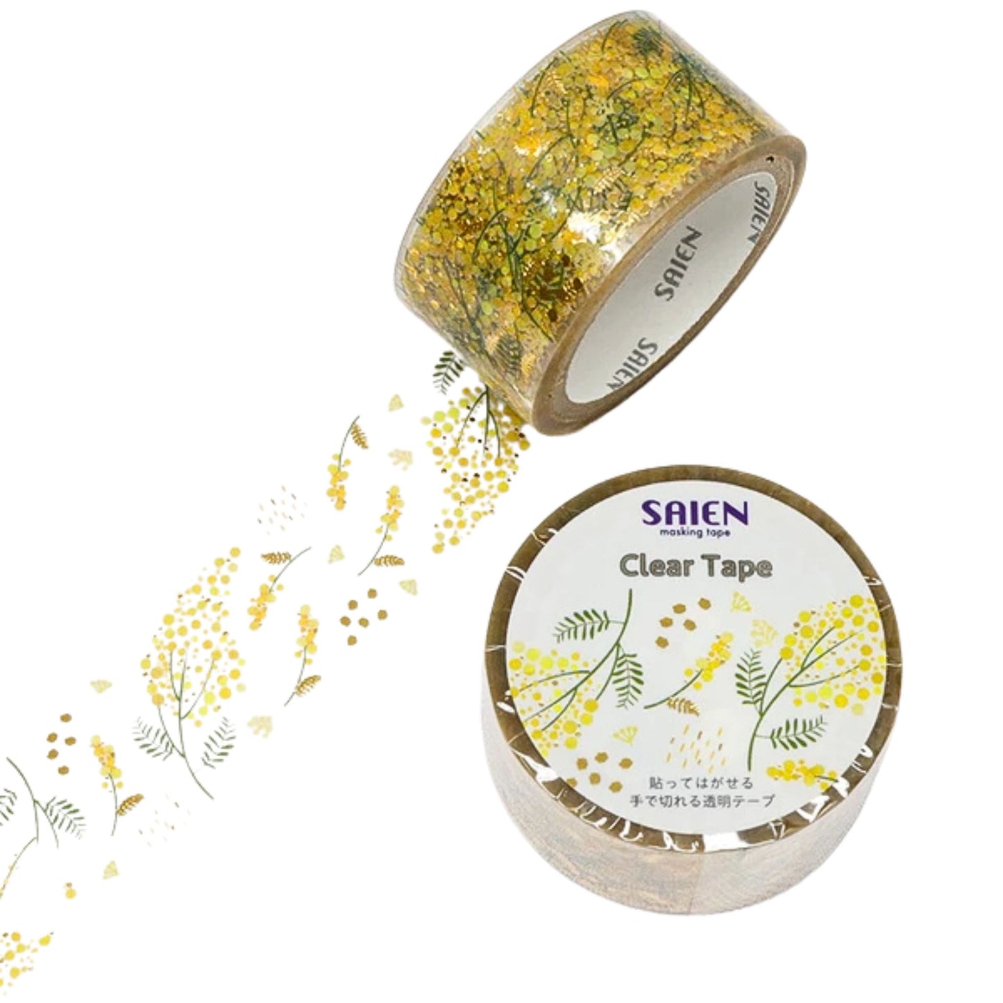 SAIEN - PET - Clear Tape - Gold Foil- Mimosa