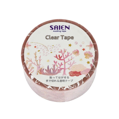 SAIEN - PET - Clear Tape - Gold Foil- Coral