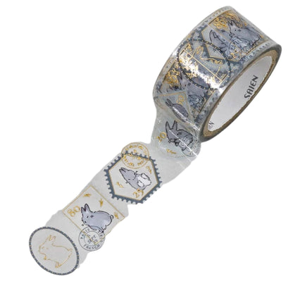 SAIEN - PET - Clear Tape - Gold Foil- Stamp Story - Rabbit
