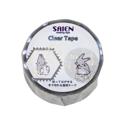SAIEN - PET - Clear Tape - Gold Foil- Stamp Story - Rabbit