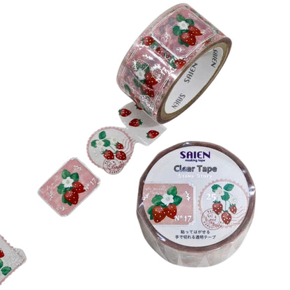 SAIEN - PET - Clear Tape - Silver Foil- Stamp Story - Strawberry