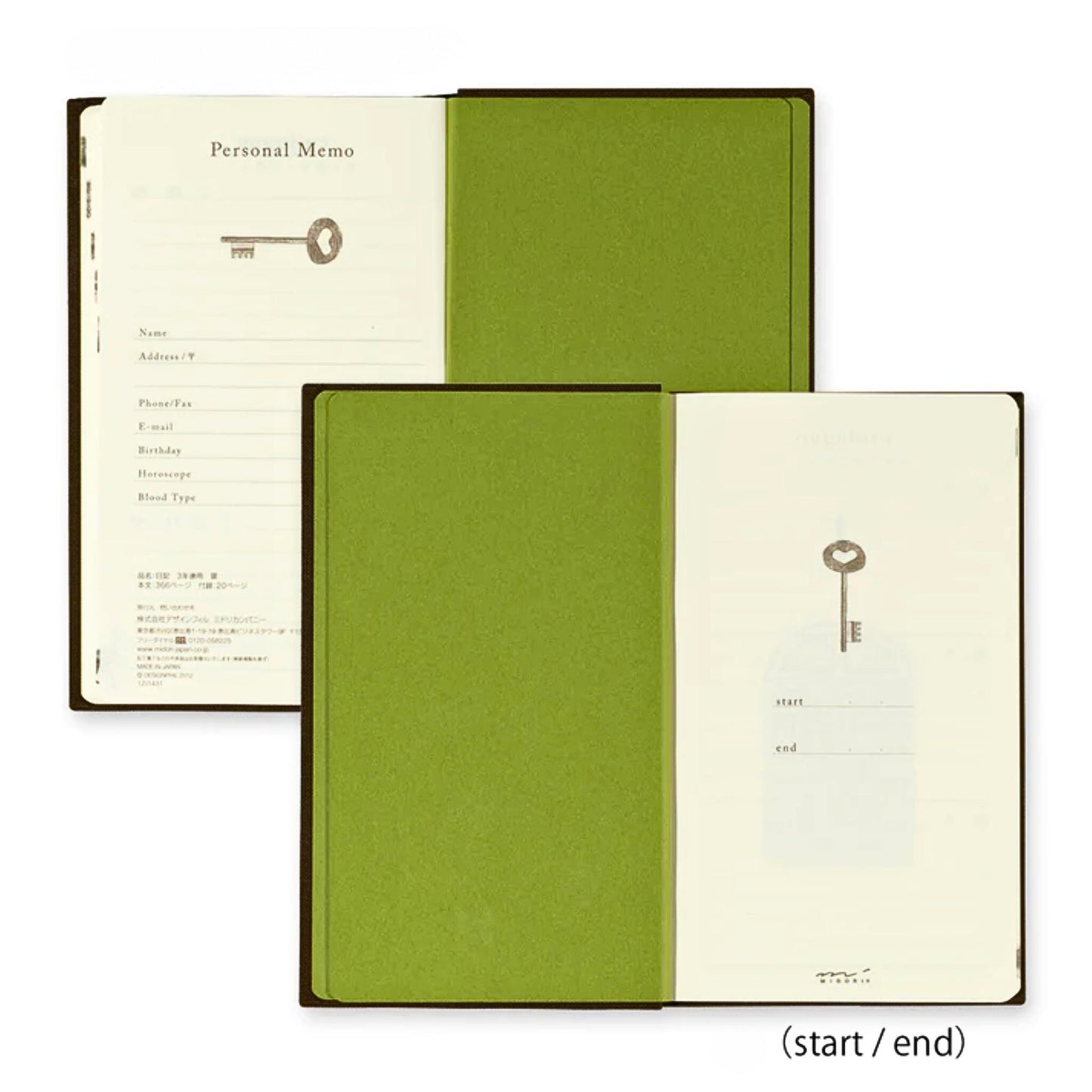 MIDORI - 3 Year Gate Diary - Brown