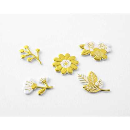 MIDORI - Paper Craft Museum 3D Motif Stickers: Gold Flower