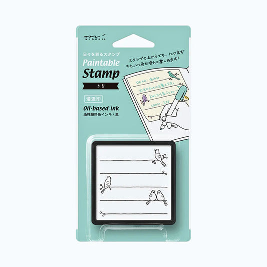 MIDORI - Self-Inking, Paintable Stamp: Birds