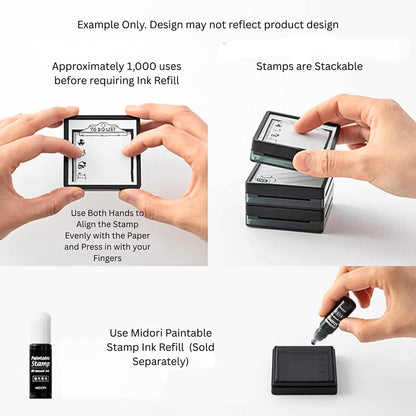 MIDORI - Self-Inking, Paintable Stamp: Birds