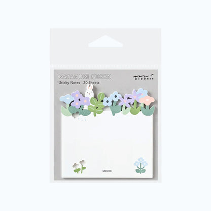 MIDORI - Katanuki Fusen Die-Cut Sticky Notes: Flower Garden