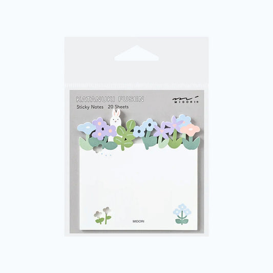 MIDORI - Katanuki Fusen Die-Cut Sticky Notes: Flower Garden
