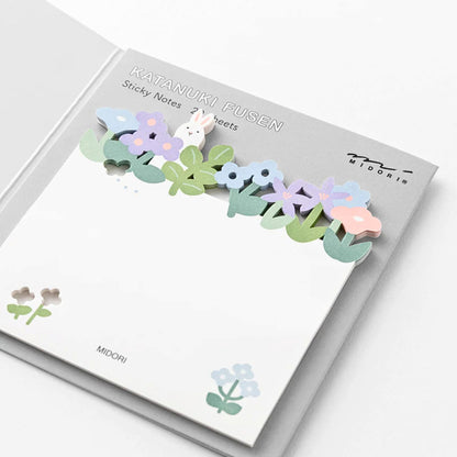 MIDORI - Katanuki Fusen Die-Cut Sticky Notes: Flower Garden