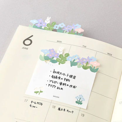 MIDORI - Katanuki Fusen Die-Cut Sticky Notes: Flower Garden