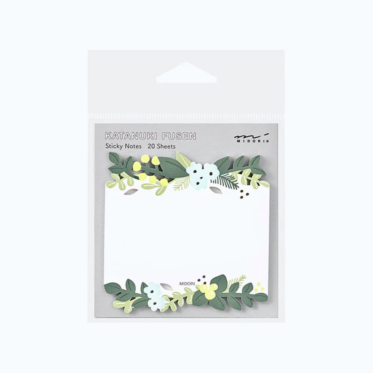 MIDORI - Katanuki Fusen Die-Cut Sticky Notes: Leaves