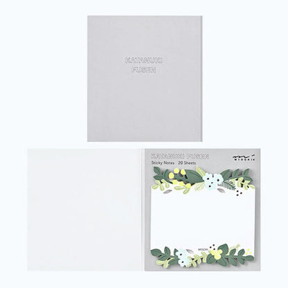 MIDORI - Katanuki Fusen Die-Cut Sticky Notes: Leaves