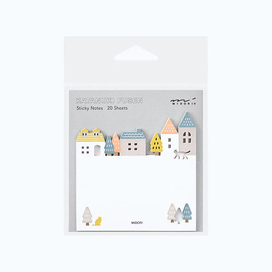 MIDORI - Katanuki Fusen Die-Cut Sticky Notes: Town