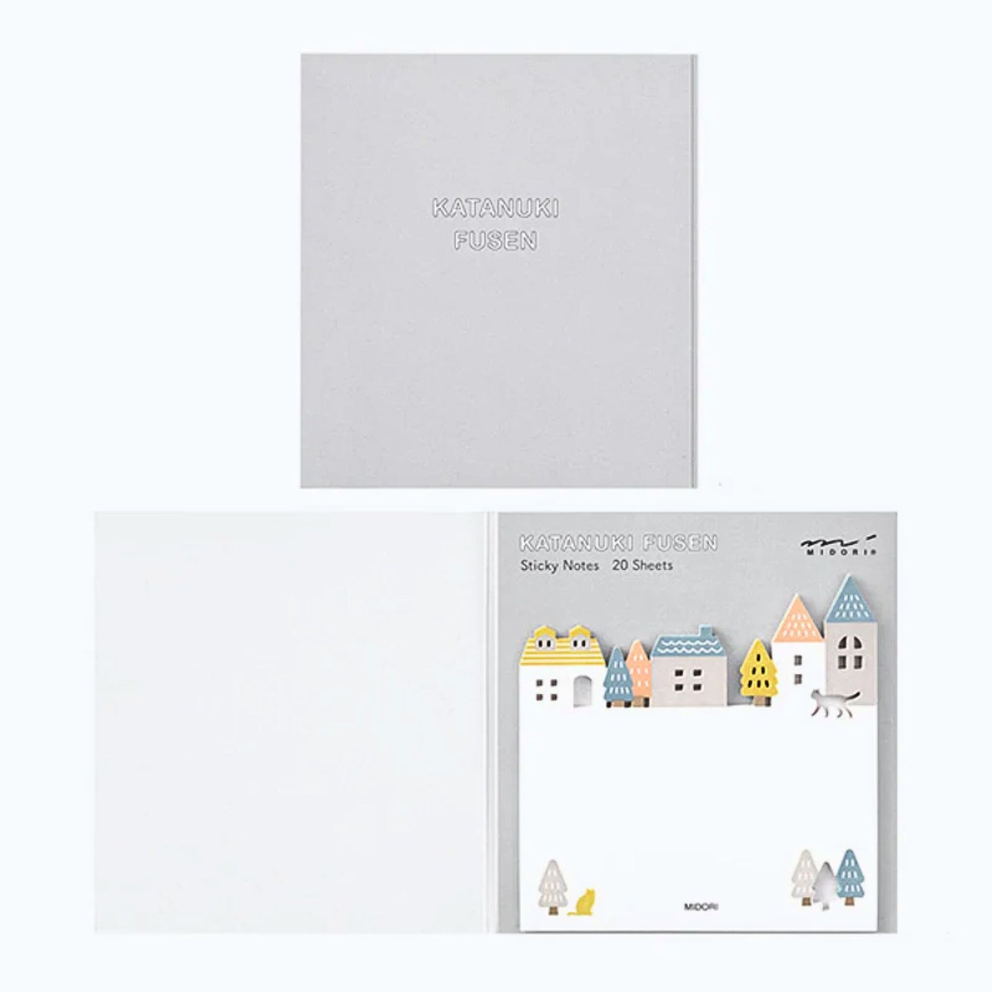 MIDORI - Katanuki Fusen Die-Cut Sticky Notes: Town