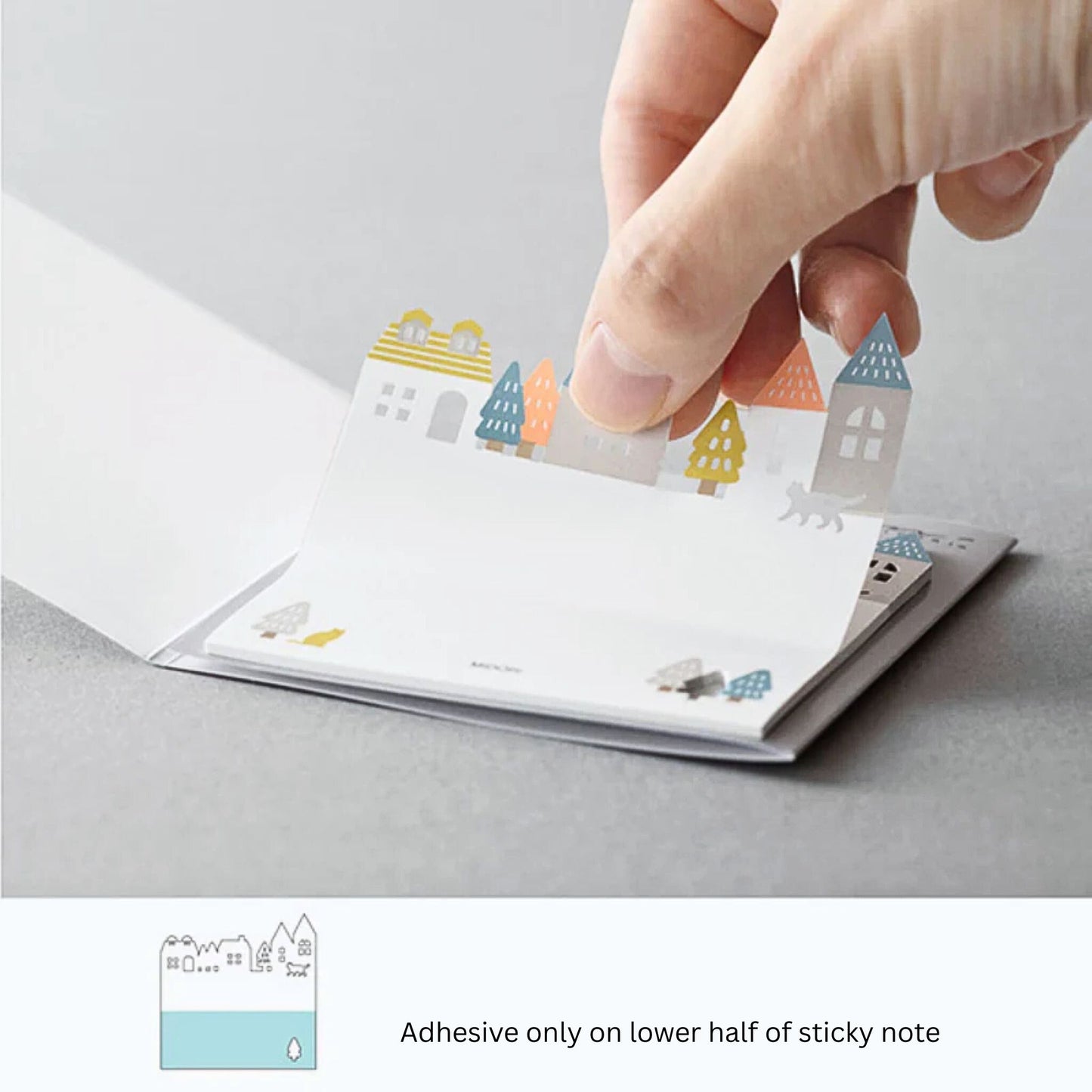 MIDORI - Katanuki Fusen Die-Cut Sticky Notes: Town