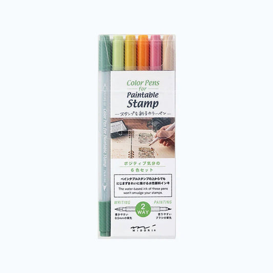 MIDORI - Colour Duel Tip Pens for Paintable Stamps