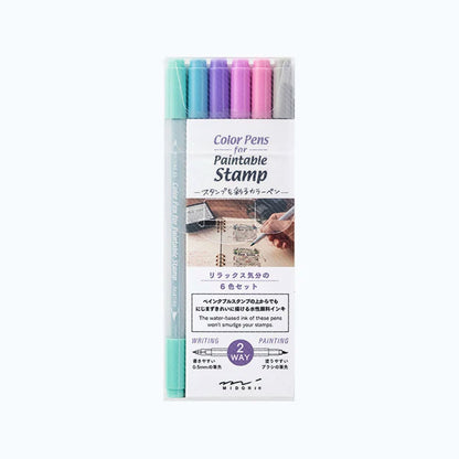 MIDORI - Colour Duel Tip Pens for Paintable Stamps