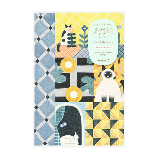 MIDORI - Yuru Log B6 Notebook: Cat