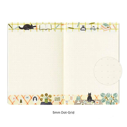 MIDORI - Yuru Log B6 Notebook: Cat