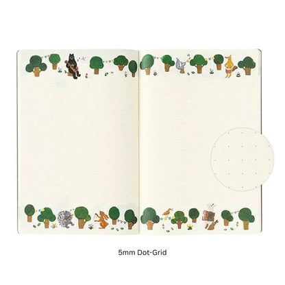 MIDORI - Yuru Log B6 Notebook: Forest Animals