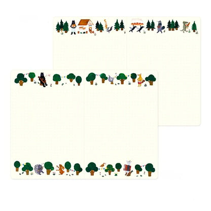 MIDORI - Yuru Log B6 Notebook: Forest Animals
