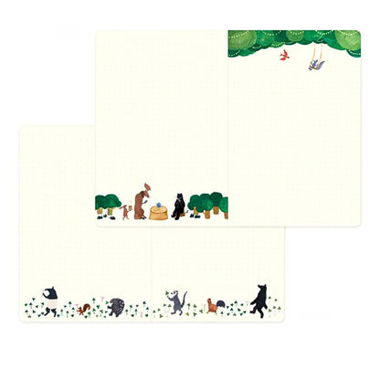 MIDORI - Yuru Log B6 Notebook: Forest Animals