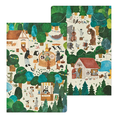MIDORI - Yuru Log B6 Notebook: Forest Animals