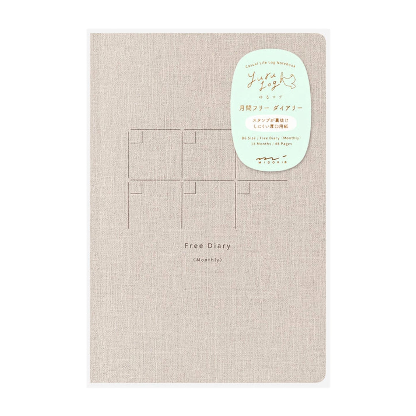 MIDORI - Yuru Log Date-Free Diary B6 18 Months