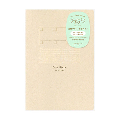 MIDORI - Yuru Log Date-Free Diary B6 12 Months