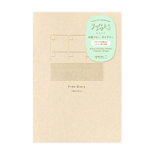 MIDORI - Yuru Log Date-Free Diary B6 12 Months