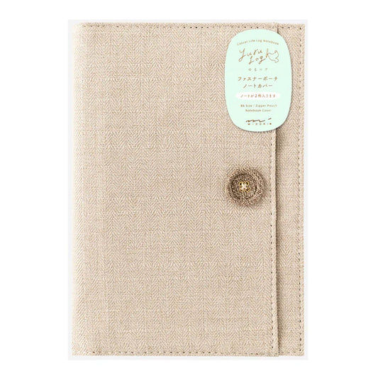 Yuru Log B6 Notebook Fabric Cover: Beige