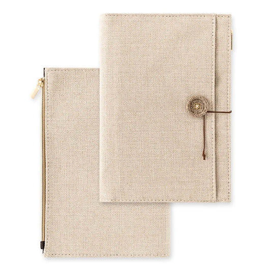 Yuru Log B6 Notebook Fabric Cover: Beige