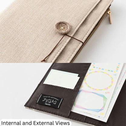 Yuru Log B6 Notebook Fabric Cover: Beige