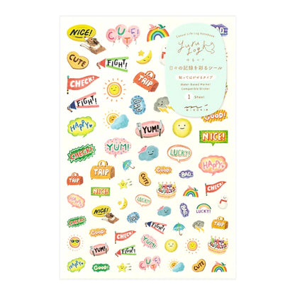 MIDORI - Removable Yuru Log Stickers (1 Sheet): Feelings