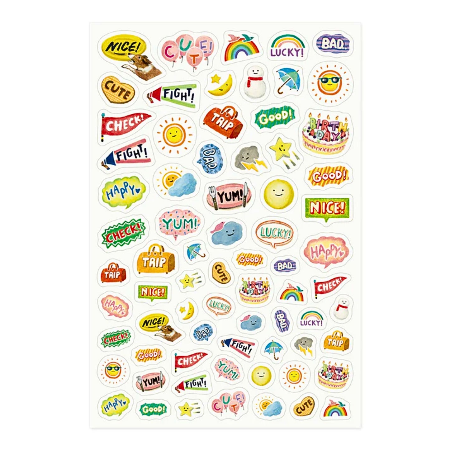 MIDORI - Removable Yuru Log Stickers (1 Sheet): Feelings