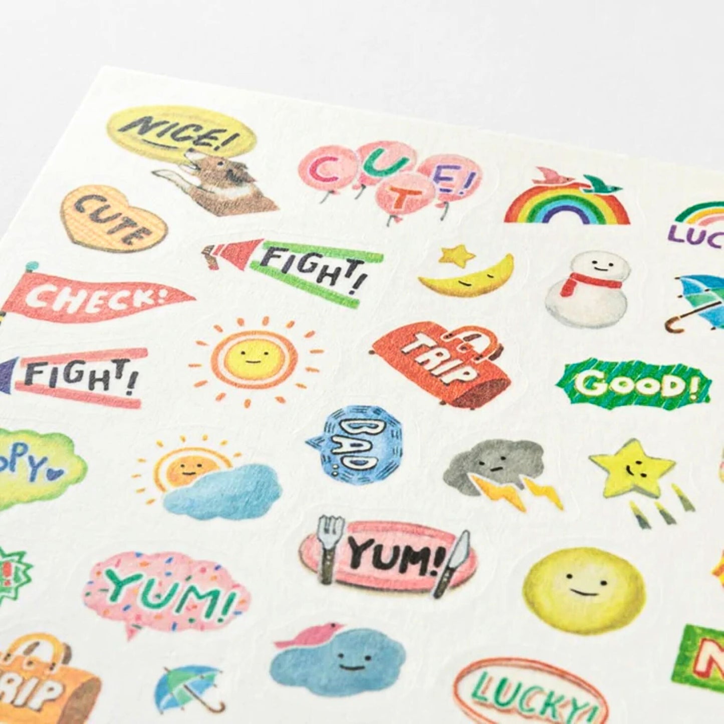 MIDORI - Removable Yuru Log Stickers (1 Sheet): Feelings