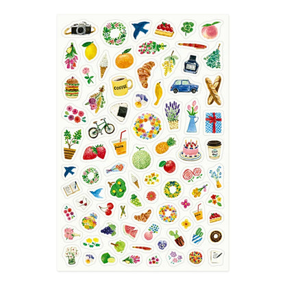 MIDORI - Removable Yuru Log Stickers (1 Sheet): Motifs