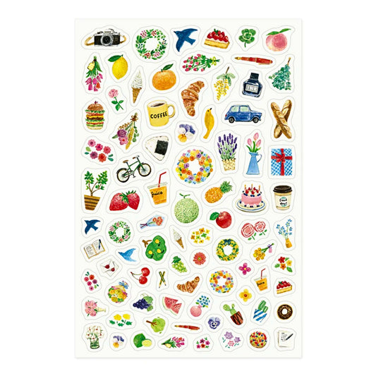MIDORI - Removable Yuru Log Stickers (1 Sheet): Motifs