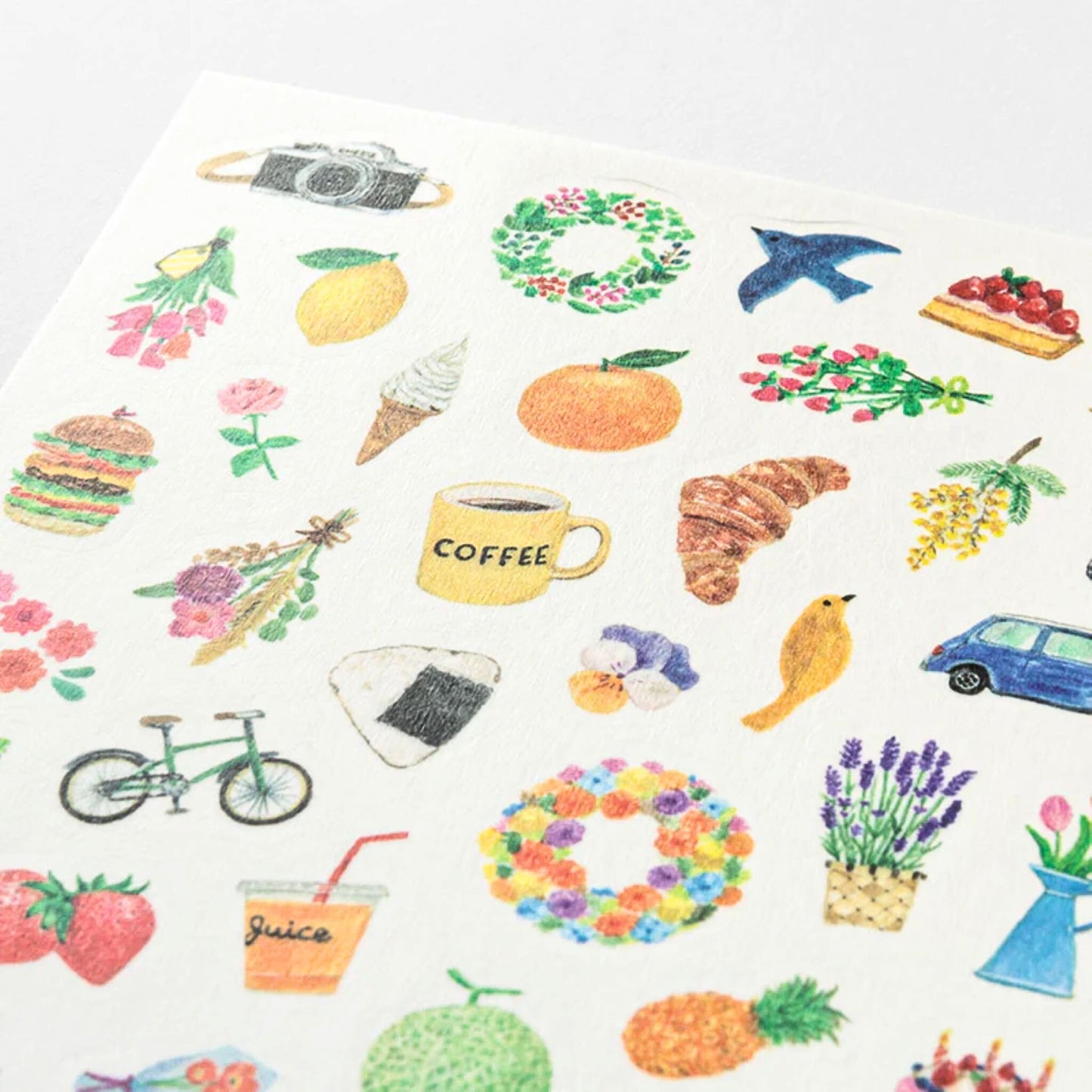 MIDORI - Removable Yuru Log Stickers (1 Sheet): Motifs