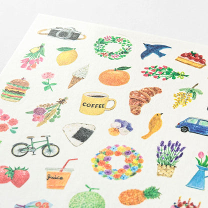 MIDORI - Removable Yuru Log Stickers (1 Sheet): Motifs