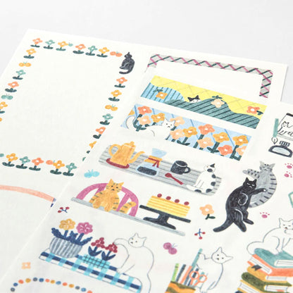MIDORI - Removable Yuru Log Stickers (2 Sheets): Cats