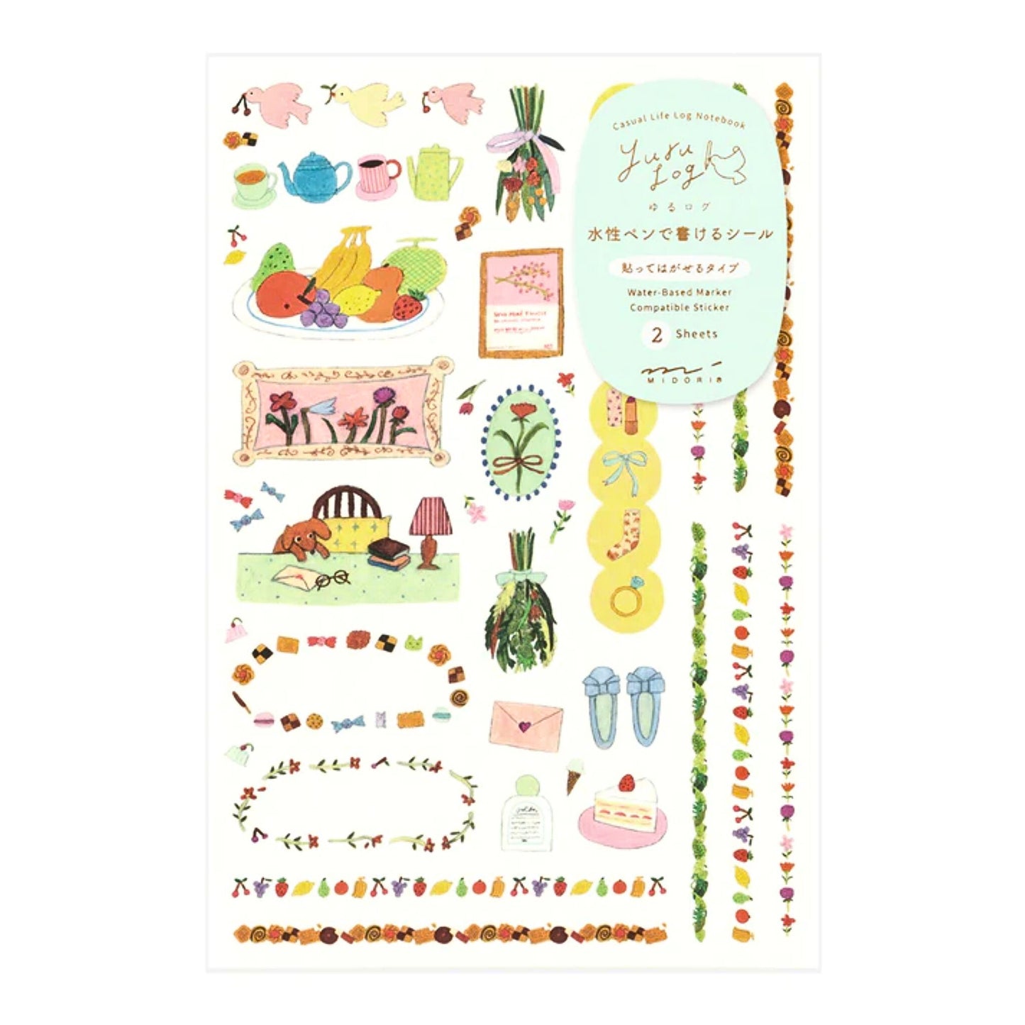 MIDORI - Removable Yuru Log Stickers (2 Sheets): My Life