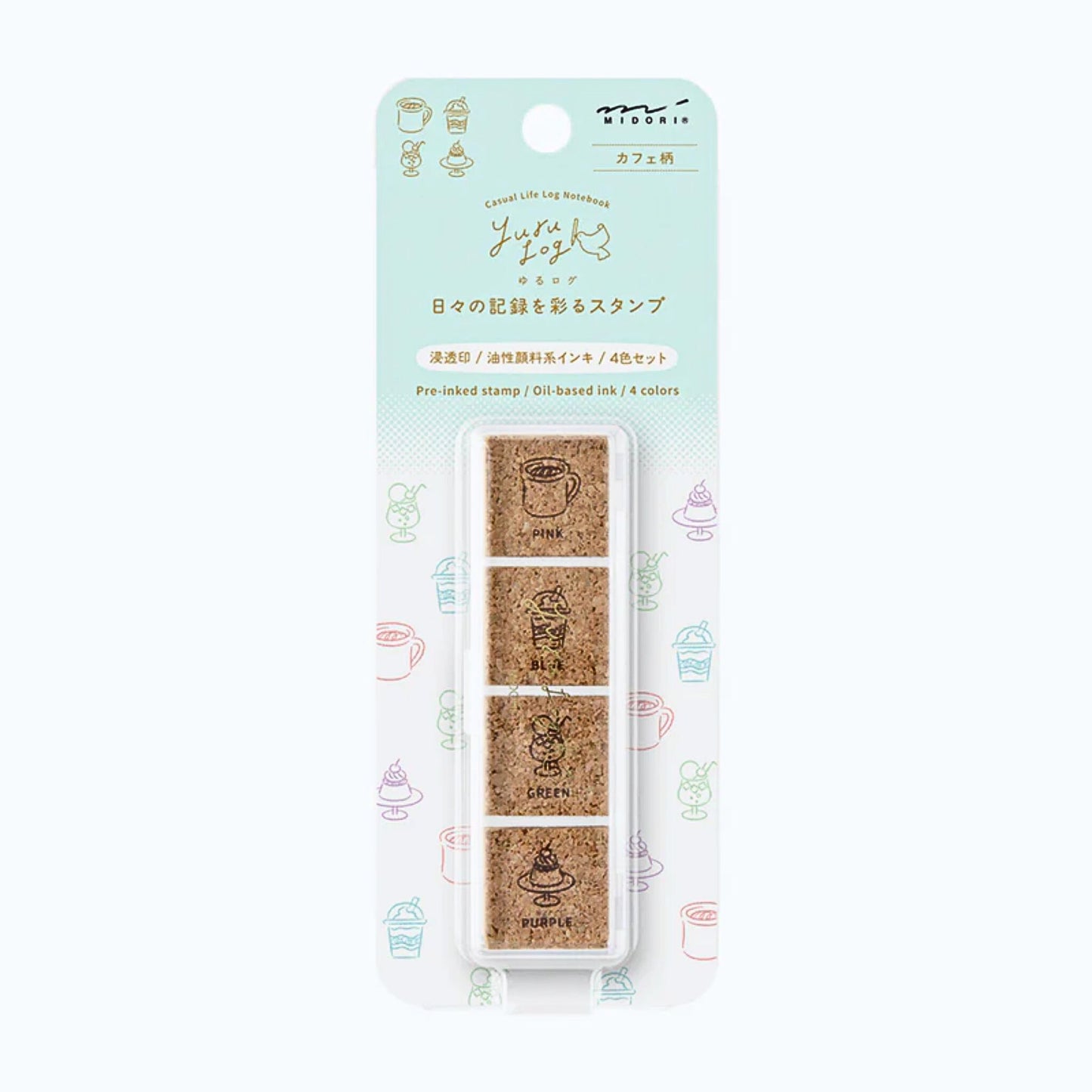 MIDORI - Yuru Log Pre-Inked Stamp: Cafe
