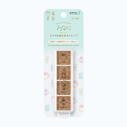 MIDORI - Yuru Log Pre-Inked Stamp: Cafe
