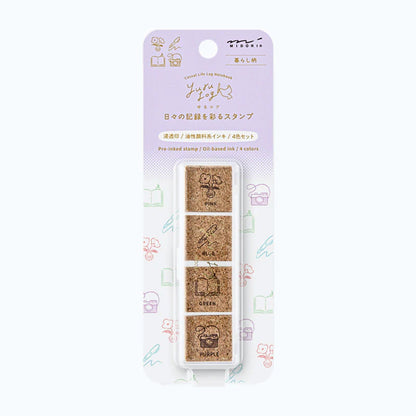 MIDORI - Yuru Log Pre-Inked Stamp: Daily Life