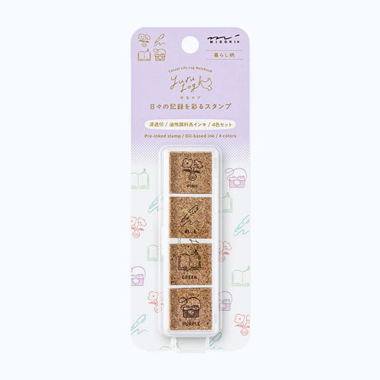 MIDORI - Yuru Log Pre-Inked Stamp: Daily Life