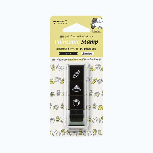 MIDORI - Paintable Roller Stamp: Cafe