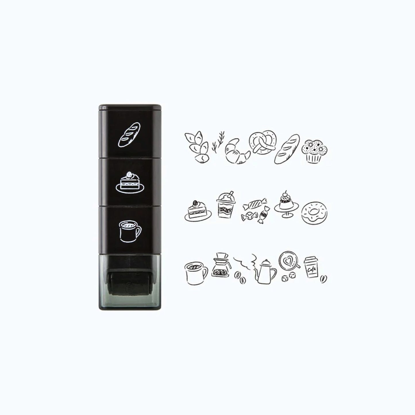 MIDORI - Paintable Roller Stamp: Cafe