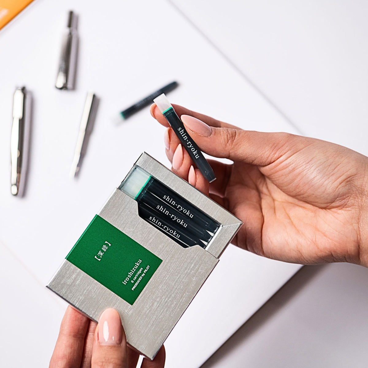 PILOT - iroshizuku - Fountain Pen - Ink Cartridge - 6pk - Forest Green - shin-ryoku